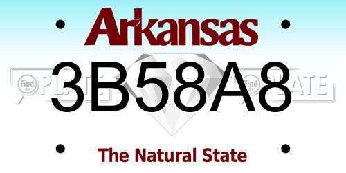 3B58A8 Arkansas License Plate