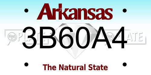 3B60A4 Arkansas License Plate