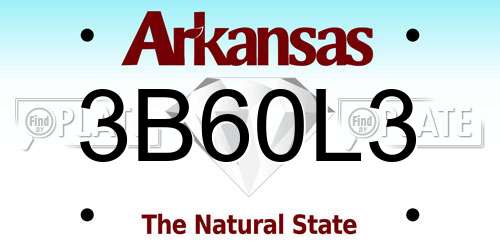 3B60L3 Arkansas License Plate