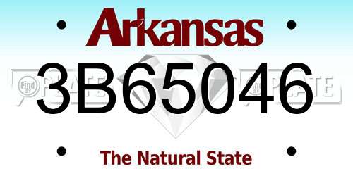 3B65046 Arkansas License Plate