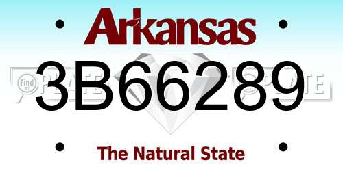 3B66289 Arkansas License Plate