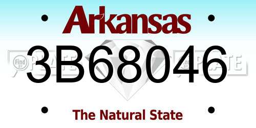3B68046 Arkansas License Plate