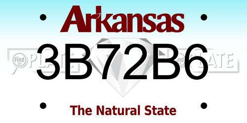 3B72B6 Arkansas License Plate