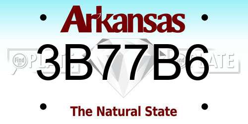 3B77B6 Arkansas License Plate