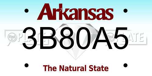3B80A5 Arkansas License Plate