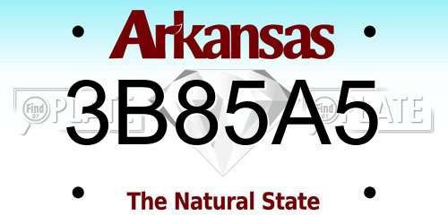 3B85A5 Arkansas License Plate