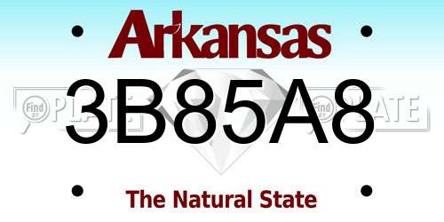 3B85A8 Arkansas License Plate