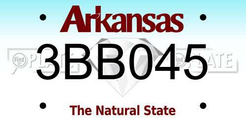 3BB045 Arkansas License Plate