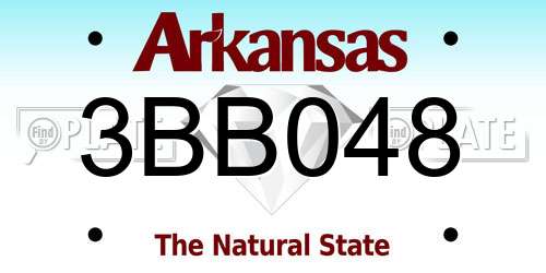 3BB048 Arkansas License Plate