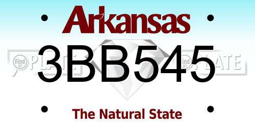 3BB545 Arkansas License Plate