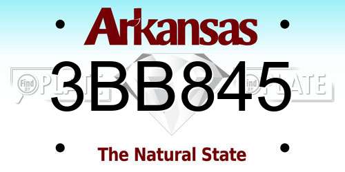 3BB845 Arkansas License Plate