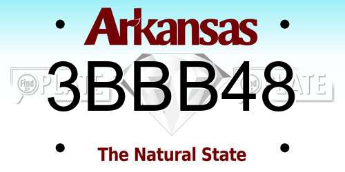 3BBB48 Arkansas License Plate