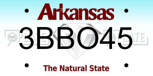 3BBO45 Arkansas License Plate
