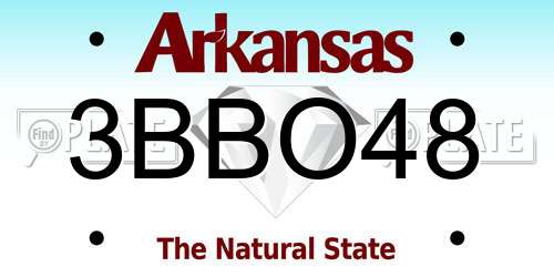 3BBO48 Arkansas License Plate