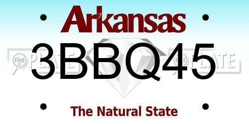 3BBQ45 Arkansas License Plate