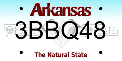 3BBQ48 Arkansas License Plate