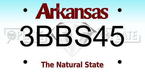 3BBS45 Arkansas License Plate