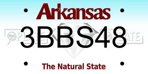 3BBS48 Arkansas License Plate