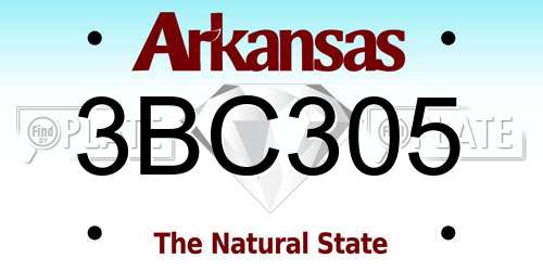3BC305 Arkansas License Plate