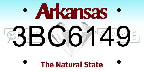 3BC6149 Arkansas License Plate