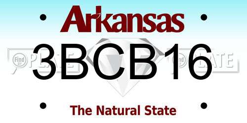3BCB16 Arkansas License Plate