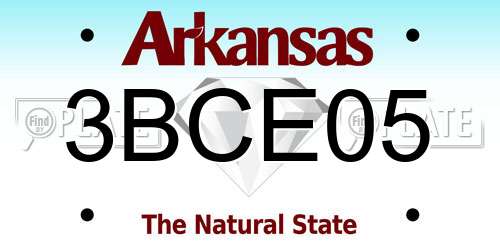 3BCE05 Arkansas License Plate