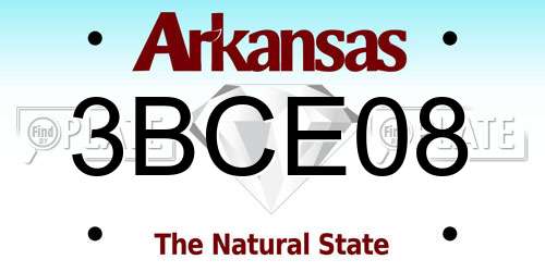 3BCE08 Arkansas License Plate