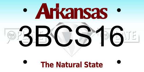 3BCS16 Arkansas License Plate