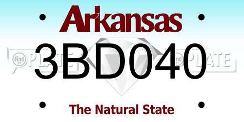 3BD040 Arkansas License Plate