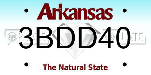 3BDD40 Arkansas License Plate