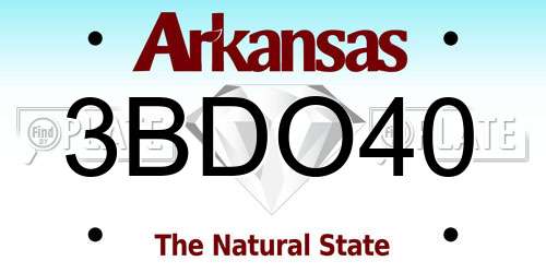 3BDO40 Arkansas License Plate