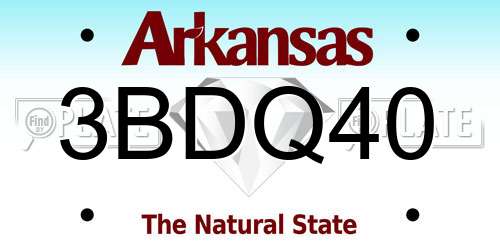 3BDQ40 Arkansas License Plate
