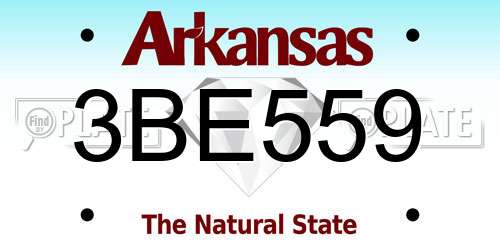 3BE559 Arkansas License Plate