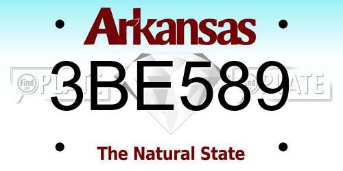 3BE589 Arkansas License Plate