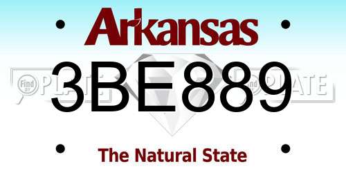 3BE889 Arkansas License Plate