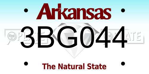 3BG044 Arkansas License Plate