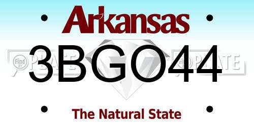 3BGO44 Arkansas License Plate