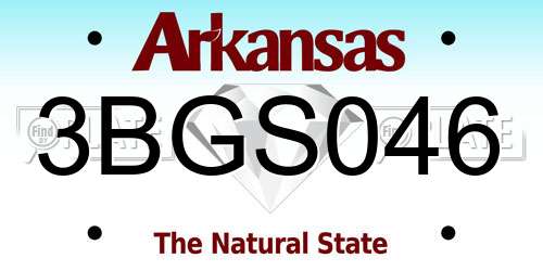 3BGS046 Arkansas License Plate