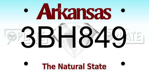 3BH849 Arkansas License Plate