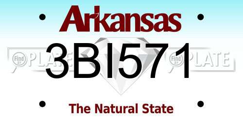 3BI571 Arkansas License Plate