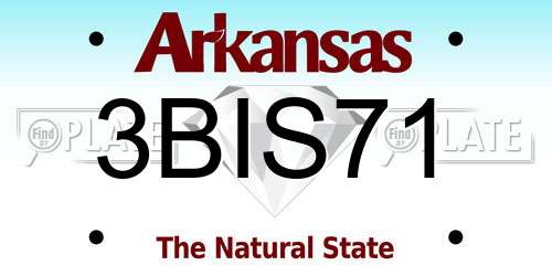 3BIS71 Arkansas License Plate