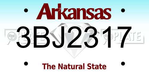 3BJ2317 Arkansas License Plate