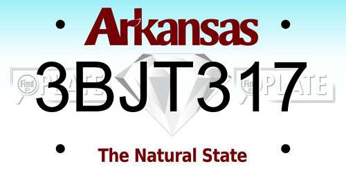 3BJT317 Arkansas License Plate