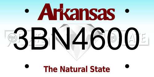 3BN4600 Arkansas License Plate