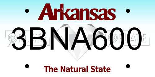 3BNA600 Arkansas License Plate