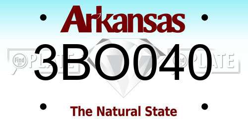 3BO040 Arkansas License Plate