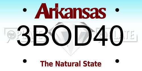 3BOD40 Arkansas License Plate