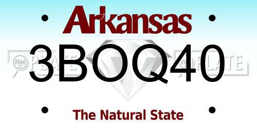 3BOQ40 Arkansas License Plate