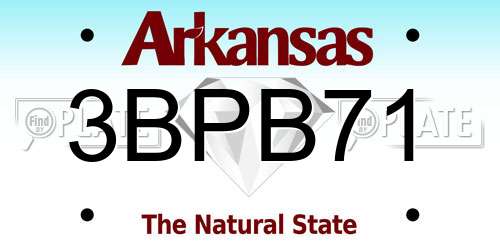 3BPB71 Arkansas License Plate