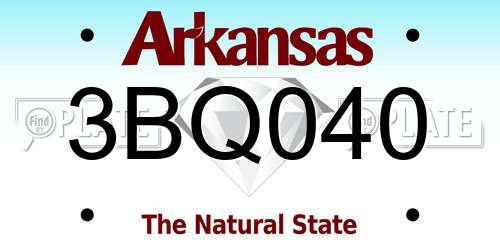 3BQ040 Arkansas License Plate